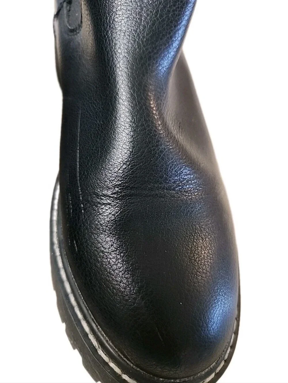DV by Dolce Vita Lobera Black Chunky Chelsea Boots Lug Sole Textured Leather S 8
